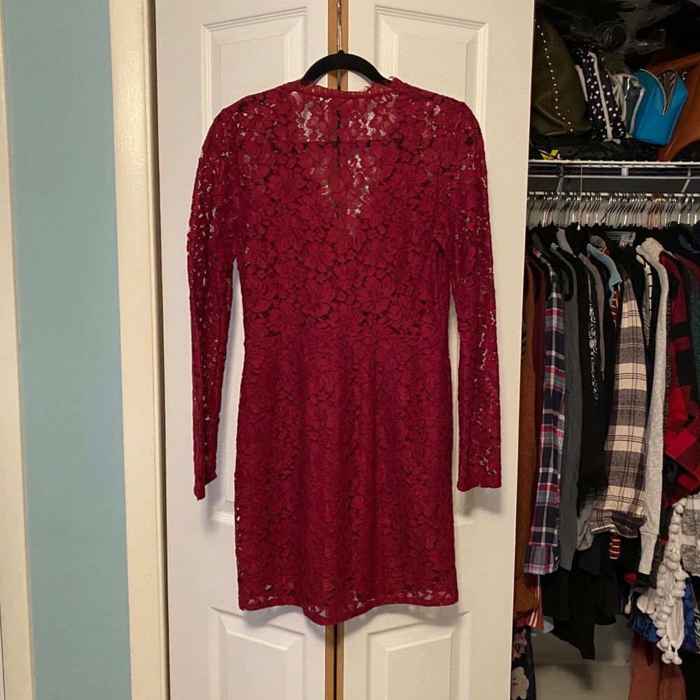 Wayf Maroon Dress - Picture 3 of 5